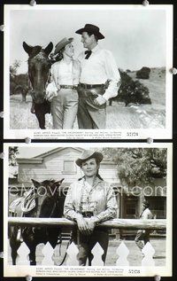 3y628 OKLAHOMAN 2 8x10 movie stills '57 great images of Joel McCrea, pretty cowgirl Barbara Hale!
