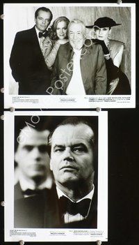 3y664 PRIZZI'S HONOR 2 8x10s '85 great close-up of Jack Nicholson, Angelica Huston, Kathleen Turner!