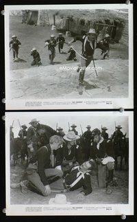 3y693 RIO GRANDE 2 8x10 movie stills R56 images of John Wayne leading the charge & wounded!