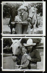 3y705 ROCKY RHODES 2 8x10.25s R48 great close-up stills of cowboy Buck Jones w/Sheila Terry, horses!