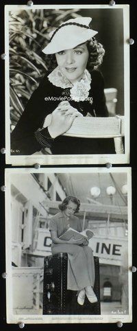 3y714 RUBY KEELER 2 8x10 movie stills '30s two cool portraits of beautiful star, one candid on set!