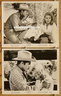 3y758 SHOWDOWN 2 8x10 stills '63 great images of cowboy Audie Murphy & pretty Kathleen Crowley!