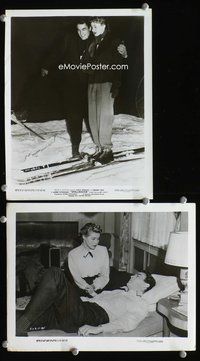 3y797 SPELLBOUND 2 8x10 stills '45 great image of Gregory Peck showing Ingrid Bergman how to ski!