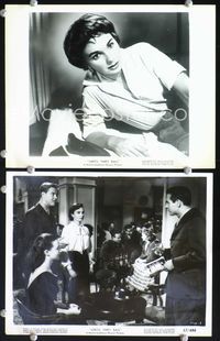 3y897 UNTIL THEY SAIL 2 8x10 movie stills '57 great close up of pretty Jean Simmons & w/Paul Newman!