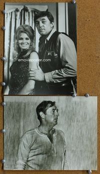 3y984 YOUNG BILLY YOUNG 2 8x10 stills '69 Robert Mitchum in the raing & w/beautiful Angie Dickinson!