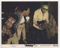 3y010 ABBY color 8x10 movie still #3 '74 William Marshall examines weird piece of wood in cave!
