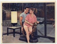 3y013 ATHENA color 7.75x10 movie still '54 pretty nature girl Jane Powell sits with Vic Damone!