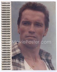3y051 COMMANDO color 7.75x9.75 movie still '85 great super close up of Arnold Schwarzenegger!
