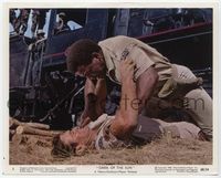 3y054 DARK OF THE SUN Eng/US color 8x10 #3 '68 Jim Brown wrestling w/Rod Taylor on ground by train!