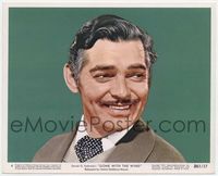 3y076 GONE WITH THE WIND color 8x10 still #4 R61 best close up smiling portrait of Clark Gable!
