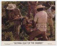 3y083 GUYANA CULT OF THE DAMNED color 8x10 movie still '80 cult member beaten by four men!