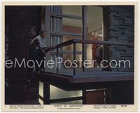 3y125 NORTH BY NORTHWEST Eng/US color 8x10 #7 '59 Cary Grant climbs on Eva Marie Saint's balcony!