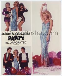 3y136 PARTY INCORPORATED color 8x10 '89 sexy Marilyn Chambers in fancy party dress with balloons!