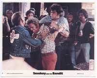 3y166 SMOKEY & THE BANDIT color 8x10 still #2 '77 Jerry Reed being roughed up by bikers in bar!