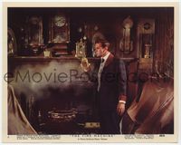 3y189 TIME MACHINE Eng/US color8x10 #6 '60 great image of Rod Taylor in livingroom with many clocks!