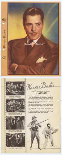3y239 WARNER BAXTER Dixie Cup premium 8x10 '40s great portrait in suit & tie with arms crossed!