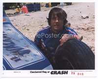 3y042 CHECKERED FLAG OR CRASH 8x10 mini LC #1 '77 great super close up of Joe Don Baker & his car!