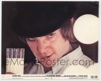 3y046 CLOCKWORK ORANGE 8x10 mini LC #2 '72 Stanley Kubrick, best c/u of Malcolm McDowell w/milk!