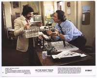 3y129 ON THE RIGHT TRACK 8x10 mini lobby card #8 '81 Michael Lembeck gets excited reading newspaper!