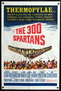 3z010 300 SPARTANS one-sheet movie poster '62 Richard Egan, the mighty battle of Thermopylae!
