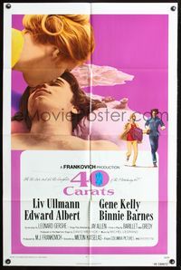 3z011 40 CARATS style A one-sheet movie poster '73 romantic close-up of Liv Ullmann & Edward Albert!