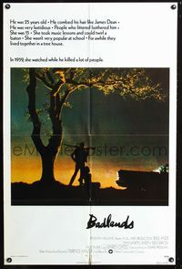 3z060 BADLANDS int'l one-sheet '74 Terrence Malick's cult classic, Martin Sheen & Sissy Spacek!