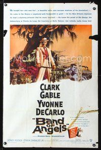 3z064 BAND OF ANGELS one-sheet poster '57 Clark Gable buys beautiful slave mistress Yvonne De Carlo!