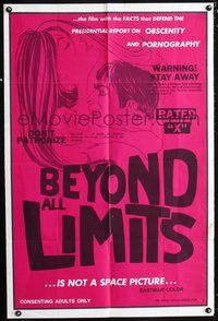 3z077 BEYOND ALL LIMITS one-sheet movie poster c60s x-rated educational sexploitation, sexy art!