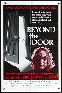 3z079 BEYOND THE DOOR one-sheet '74 demoniac possession lives, the most terrifying event of mankind!