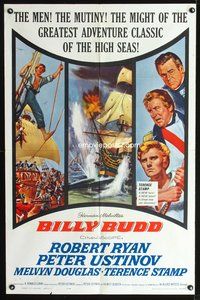 3z086 BILLY BUDD one-sheet poster '62 Terence Stamp, Robert Ryan, mutiny & high seas adventure!