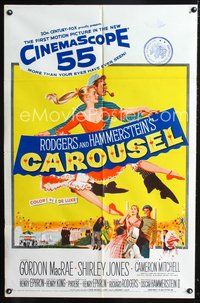 3z138 CAROUSEL one-sheet poster '56 Shirley Jones, Gordon MacRae, Rodgers & Hammerstein musical!