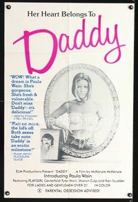 3z194 DADDY one-sheet poster '78 super sexy Paula Wain in halter top, parental obsession advised!