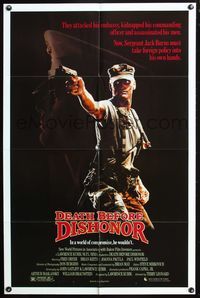 3z211 DEATH BEFORE DISHONOR one-sheet movie poster '86 cool image of soldier Fred Dryer in camo!