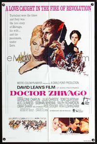 3z230 DOCTOR ZHIVAGO int'l one-sheet R71 Omar Sharif, Julie Christie, David Lean English epic!