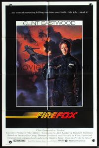 3z305 FIREFOX one-sheet movie poster '82 cool C.D. de Mar art of killing machine, Clint Eastwood!