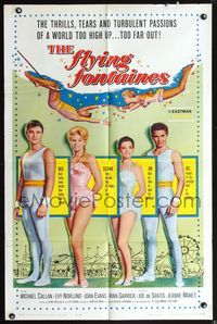 3z323 FLYING FONTAINES one-sheet '59 Michael Callan, full-length image of the circus trapeze family!