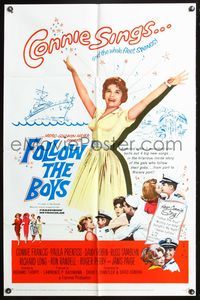 3z329 FOLLOW THE BOYS one-sheet poster '63 Connie Francis sings and the whole Navy fleet swings!