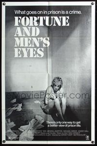 3z339 FORTUNE & MEN'S EYES 1sh '71 homosexual life behind bars, what goes on in prison is a crime!
