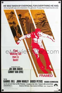 3z342 FRAMED one-sheet movie poster '75 cool image of Joe Don Baker, Gabriel Dell!