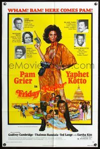 3z351 FRIDAY FOSTER one-sheet movie poster '76 artwork of sexiest Pam Grier with gun and camera!