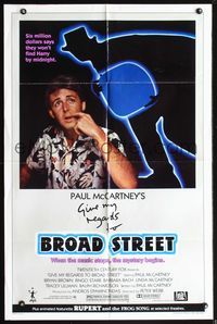 3z393 GIVE MY REGARDS TO BROAD STREET one-sheet poster '84 great portrait image of Paul McCartney!