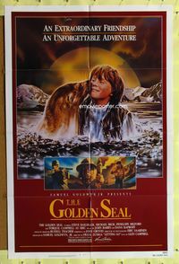 3z400 GOLDEN SEAL one-sheet movie poster '83 Steve Railsback, cool art of pet seal kissing boy!