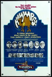 3z440 HAWMPS/BENJI'S LIFE STORY one-sheet movie poster '76 Joe Camp, wacky military camel artwork!