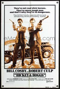 3z452 HICKEY & BOGGS one-sheet '72 Bill Cosby & Robert Culp keep firing until they hit anything!