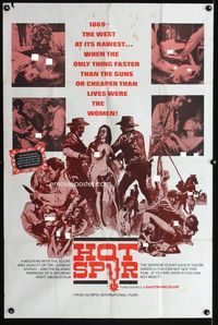 3z469 HOT SPUR one-sheet movie poster '71 fast cheap sexy women in the West!
