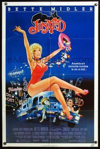 3z534 JINXED one-sheet movie poster '82 sexy Bette Midler gambling artwork!