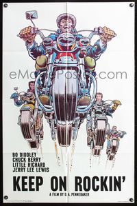 3z548 KEEP ON ROCKIN' one-sheet movie poster R72 really cool Herb Trimpe comic book motorcycle art!