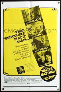 3z567 KOTCH one-sheet movie poster '71 many images of Walter Matthau, director Jack Lemmon!