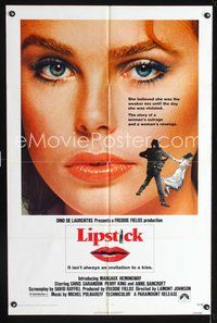 3z589 LIPSTICK one-sheet movie poster '76 super close up of sexy Margaux Hemingway!