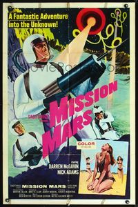 3z634 MISSION MARS one-sheet '68 Darren McGavin, a fantastic sci-fi adventure into the unknown!